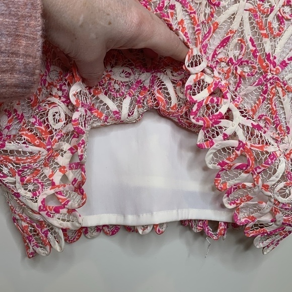 Sigrid Olsen Pink White Silk Lined Hand Knit Woven Beaded V Neck Camisole Top L - Picture 13 of 17